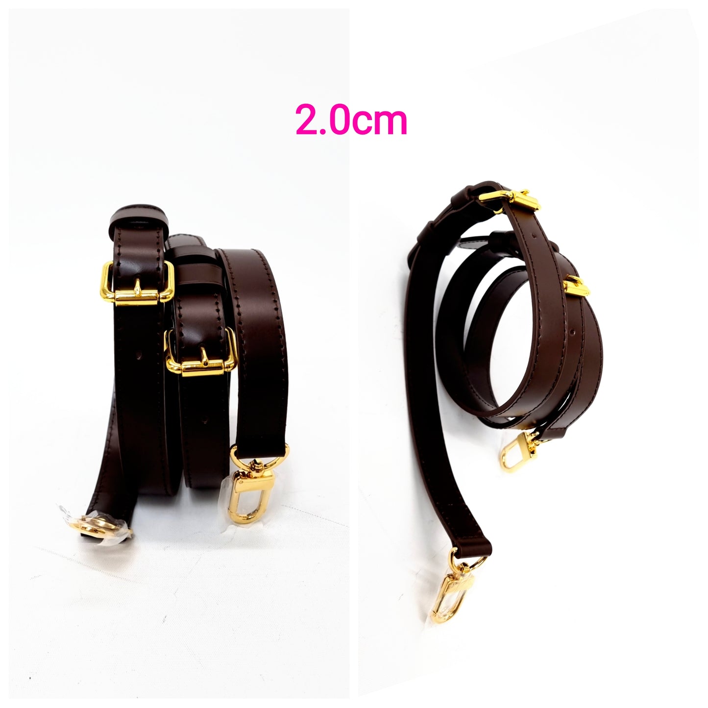 VLB Bag Strap Leather Adjustable Coffee Ghw