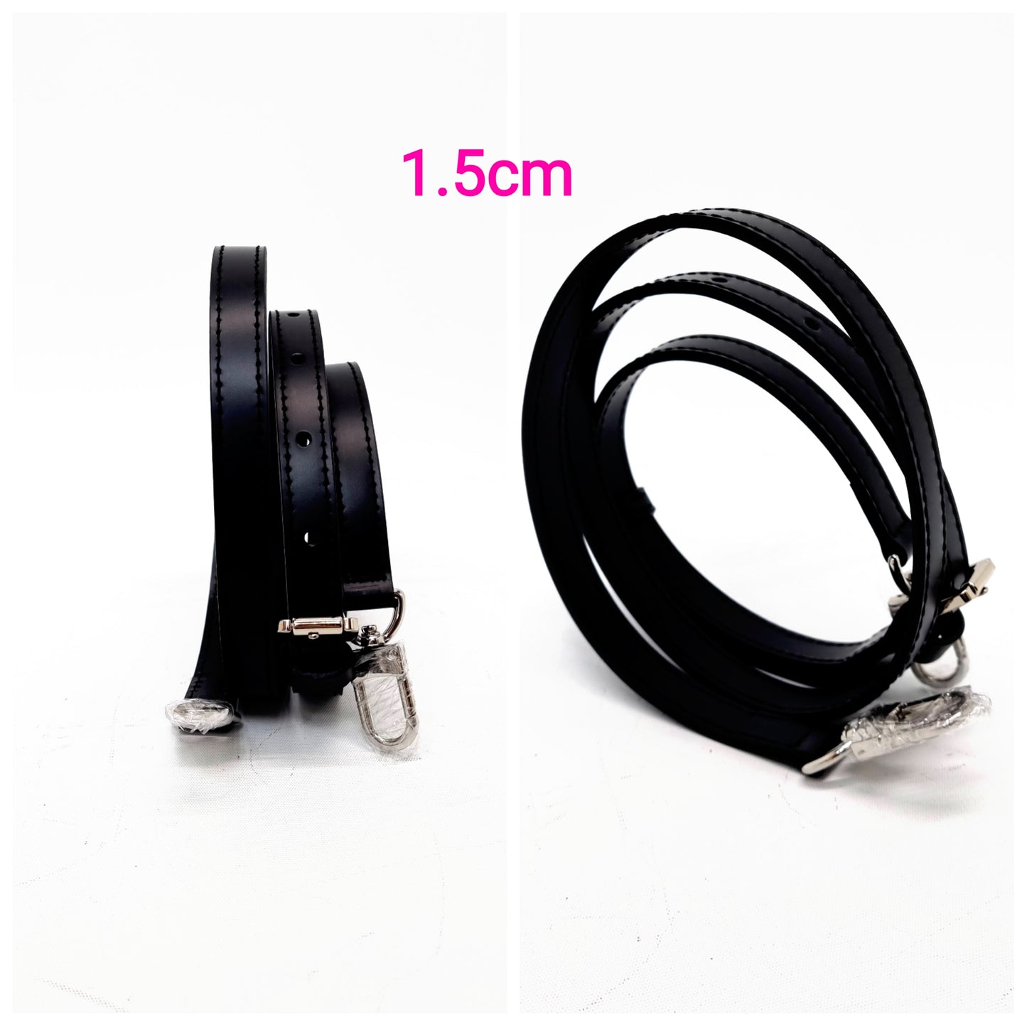 VLB Bag Strap Leather Adjustable Black Shw