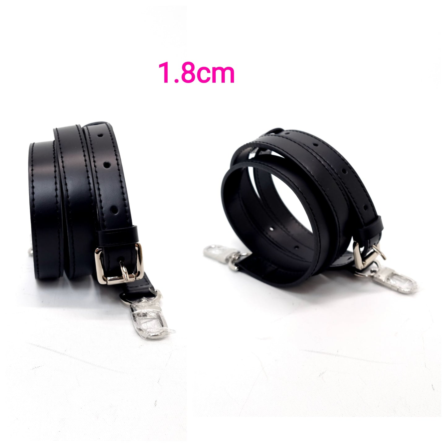 VLB Bag Strap Leather Adjustable Black Shw