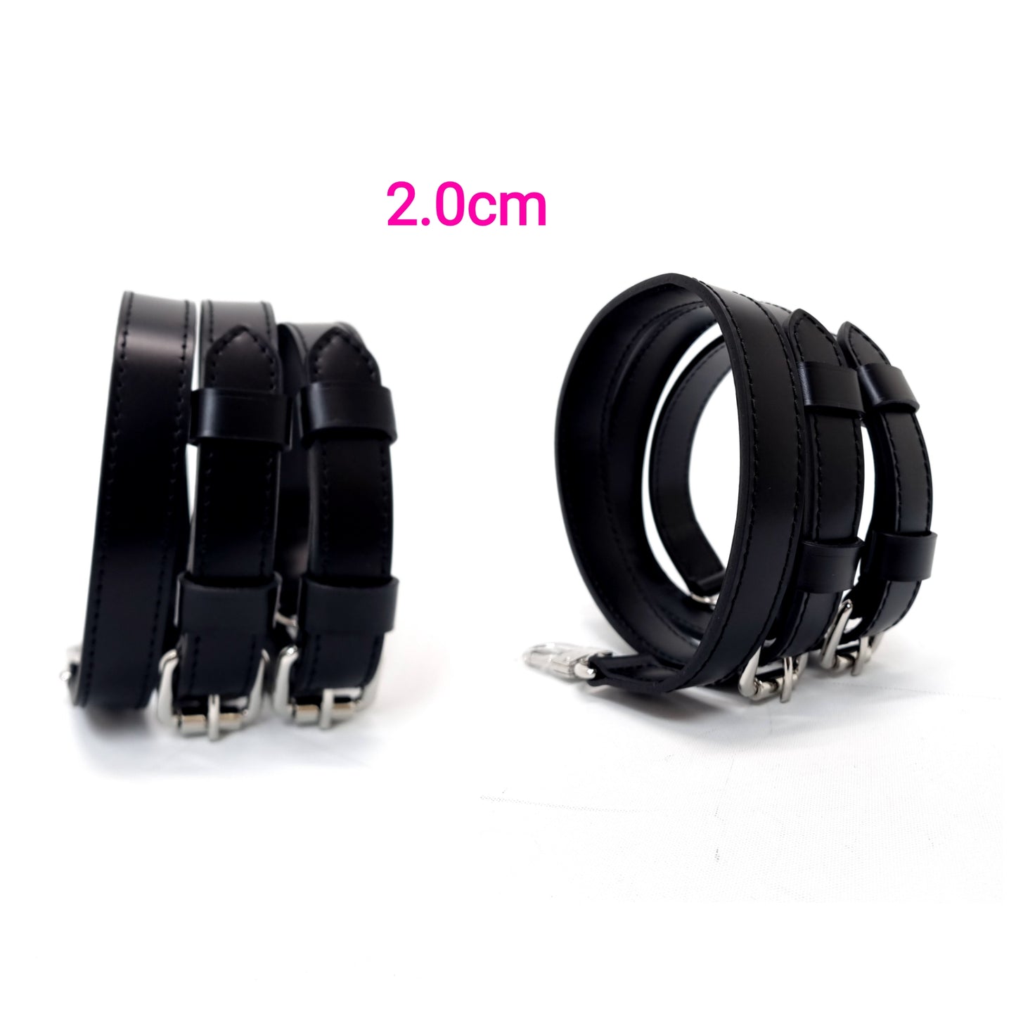 VLB Bag Strap Leather Adjustable Black Shw