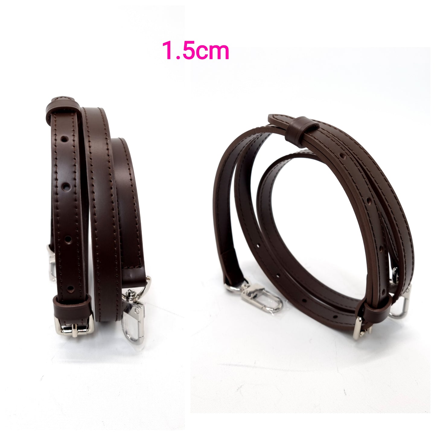 VLB Bag Strap Leather Adjustable Coffee Shw