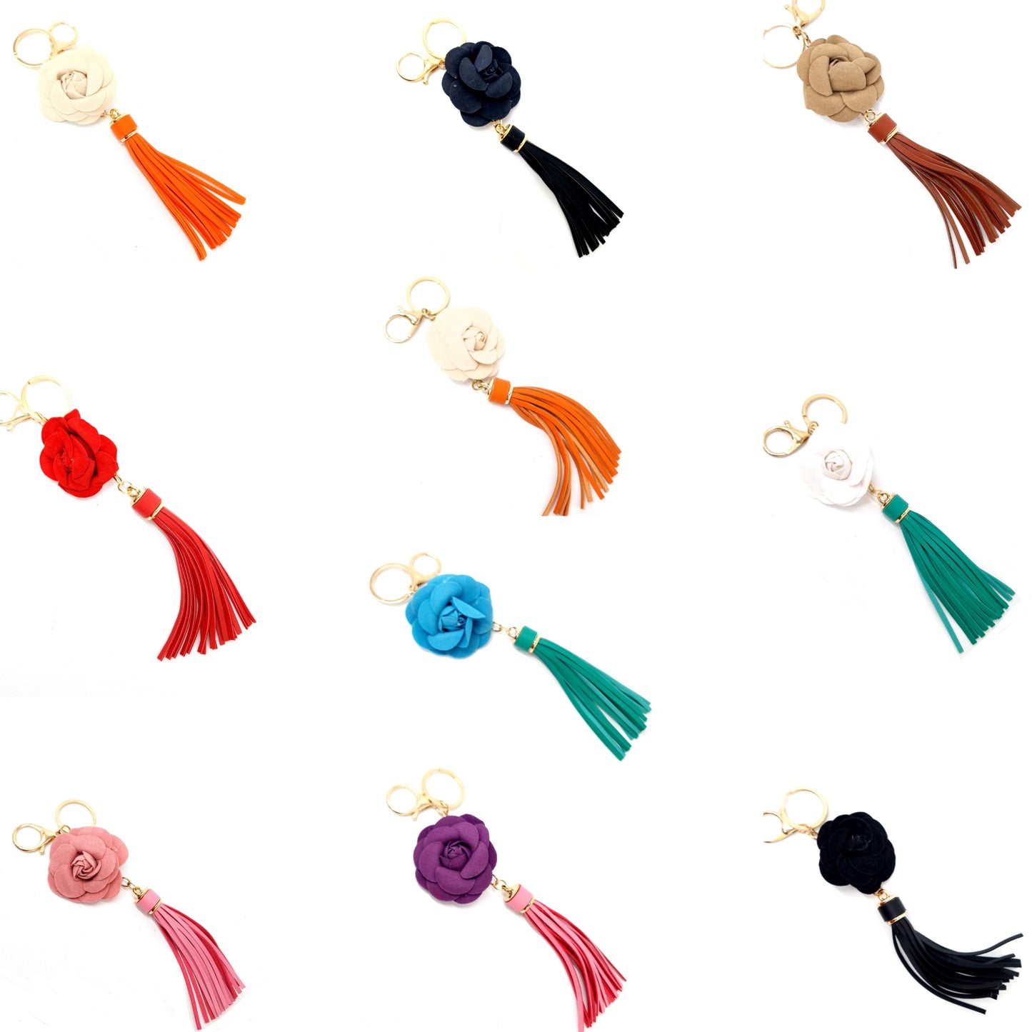 VLB Charm Camelia Tassel Keychain