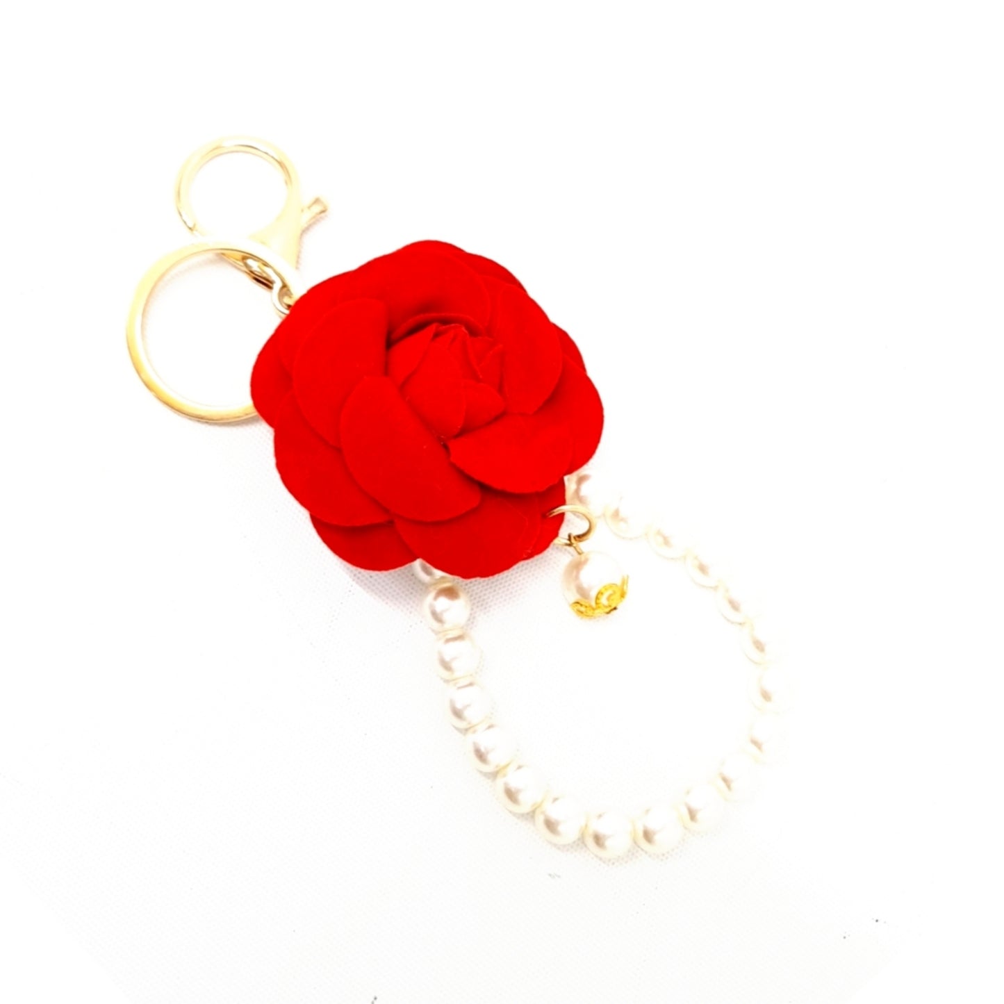 VLB Charm Camelia Pearl Keychain