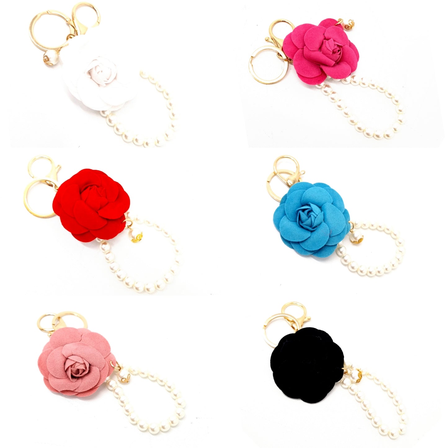 VLB Charm Camelia Pearl Keychain