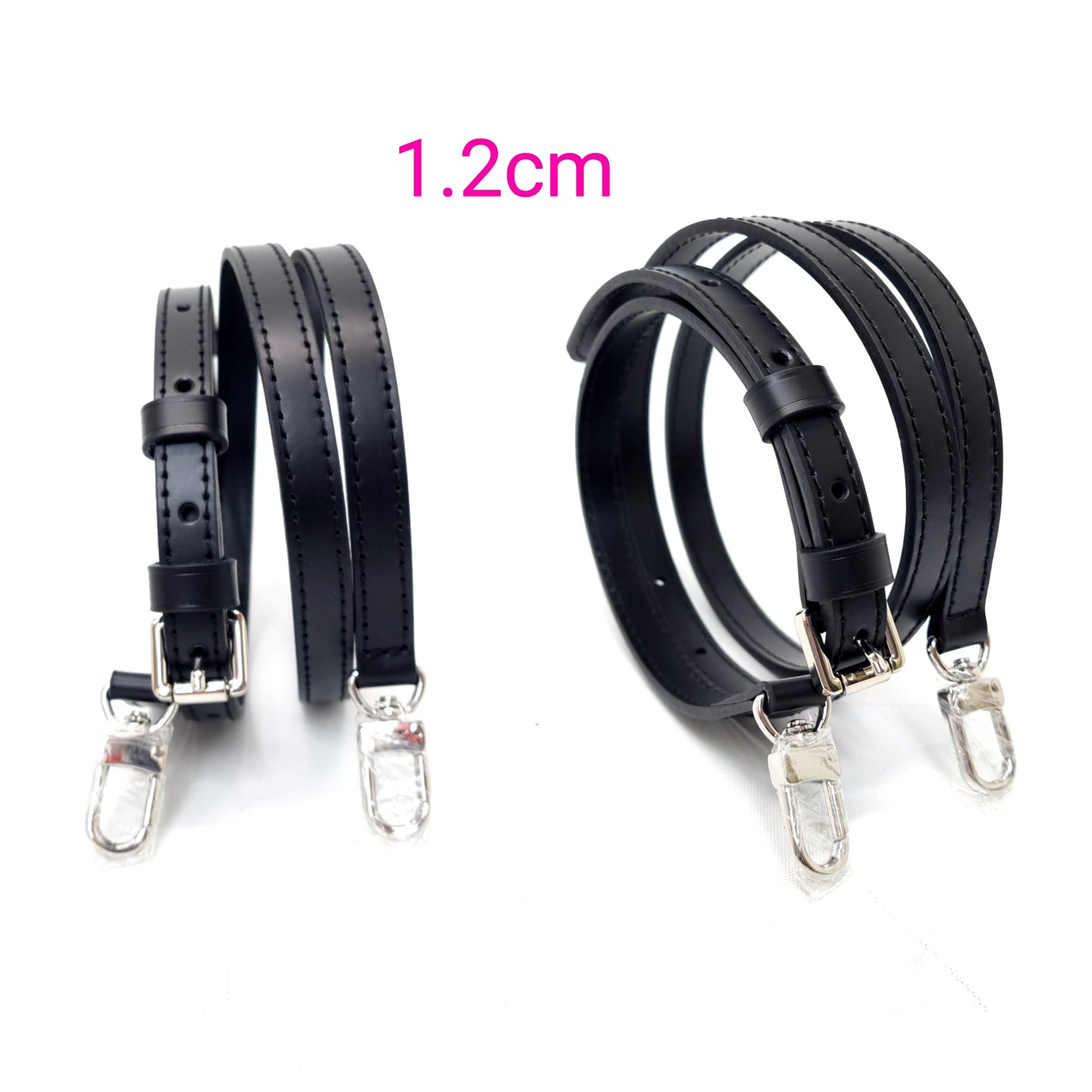 VLB Bag Strap Leather Adjustable Black Shw