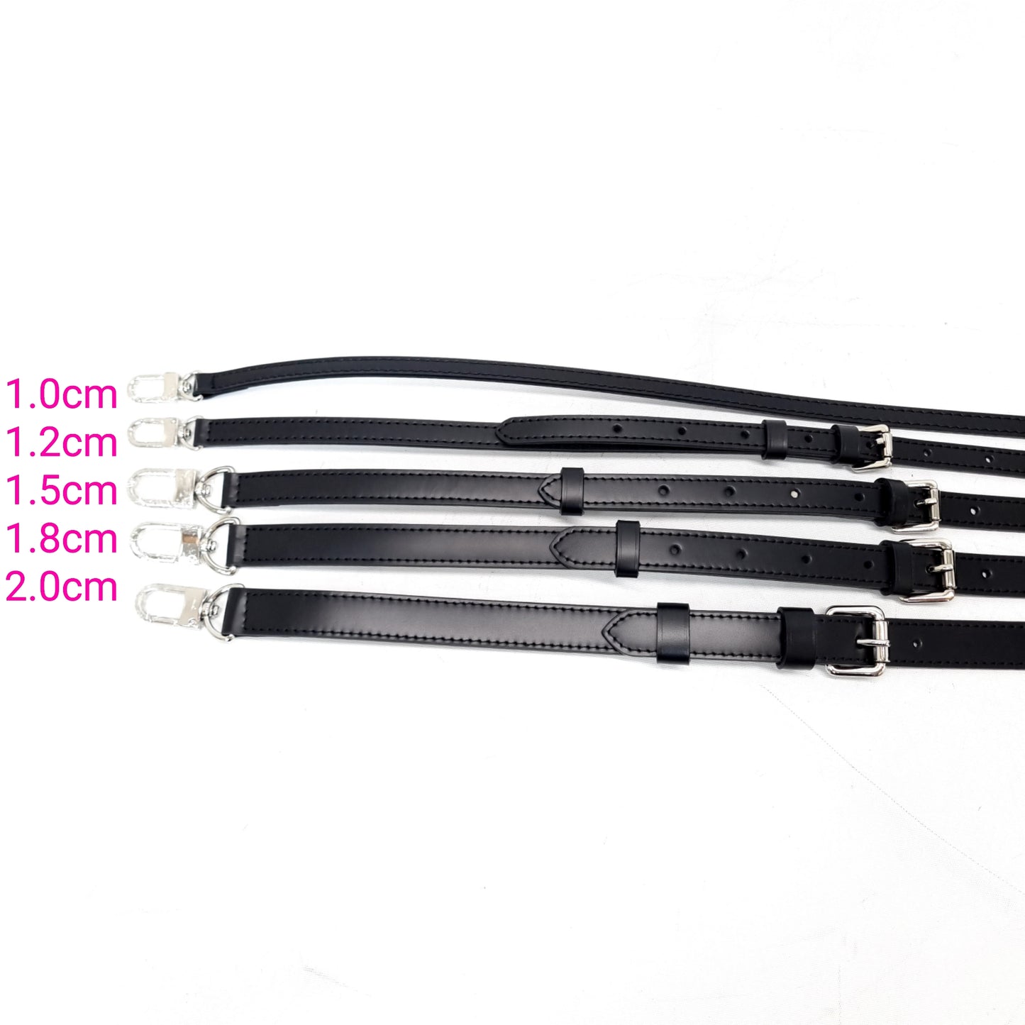 VLB Bag Strap Leather Adjustable Black Shw