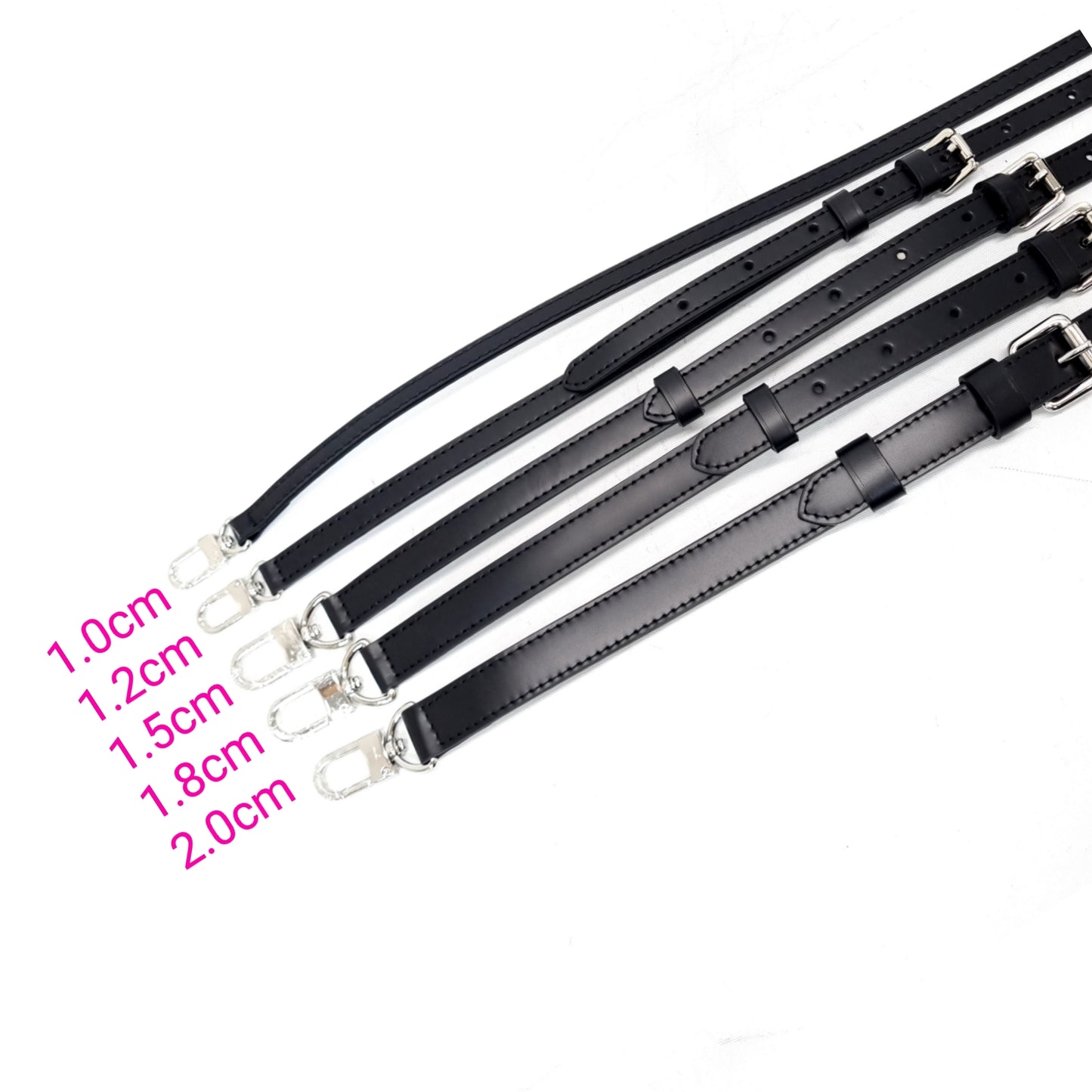 VLB Bag Strap Leather Adjustable Black Shw