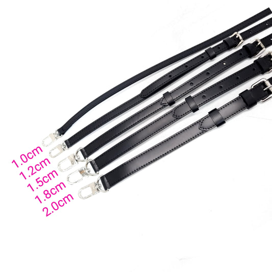 VLB Bag Strap Leather Adjustable Black Shw