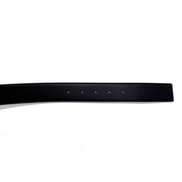 Christian Dior Men Reversible Grained Calfskin Leather Belt Ghw (Black/Navy Blue)