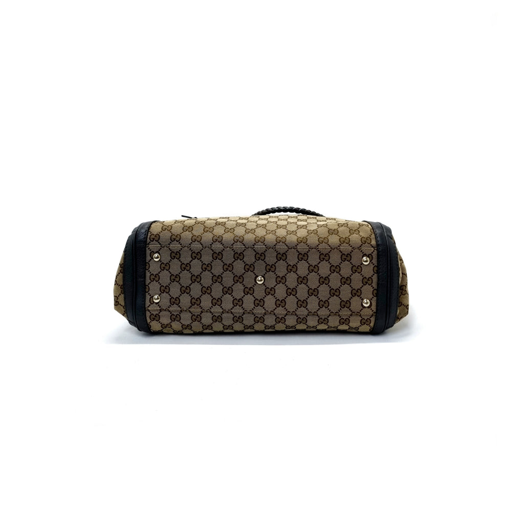 Gucci Brown Monogram Leather Hobo Bag GHW