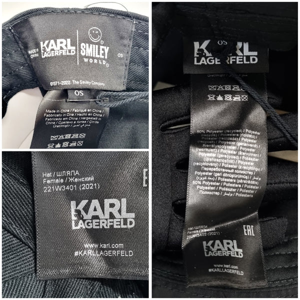 Karl Lagerfeld X Smiley World Cap 100% Organic Cotton (Black/Yellow)