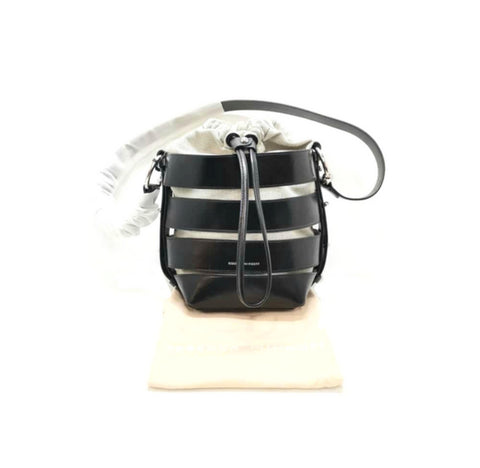 Rebecca Minkoff Convertible Leather Bucket Bag Shw (Black)